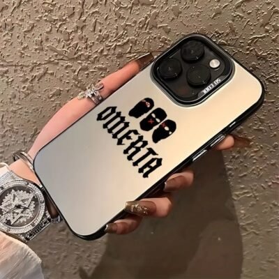 for iPhone16 Three Masked Pattern Laser Frosted Mobile Phone Case Suitable