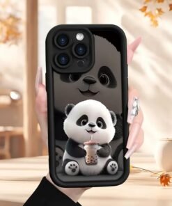 cute panda design phone case a matte texture - iphone 15