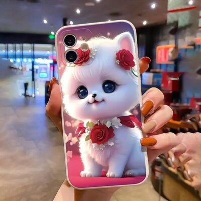 mobile phone case with a cute cat pattern, suitable for Apple iPhone 13