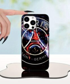 for iphone 16 psg Étui élégant pour iPhone avec motif Saint-Germain Paris, anti-chute et finition givrée