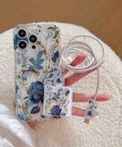 for iphone 16 Ensemble de 5 pièces de coques de téléphone vintage avec motif de plante et de fleur