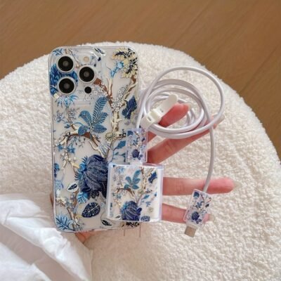 for iphone 16 Ensemble de 5 pièces de coques de téléphone vintage avec motif de plante et de fleur