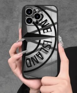 for iphone 13 ONE ISLAND Logo Design Phone Cover A Stylish Black Phone Case with Lens Protection, Suitable for Iphone